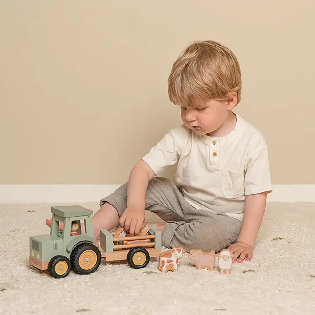Fabrique de Styles Tracteur avec remorque en bois - Little Farm*Enfant Jouets