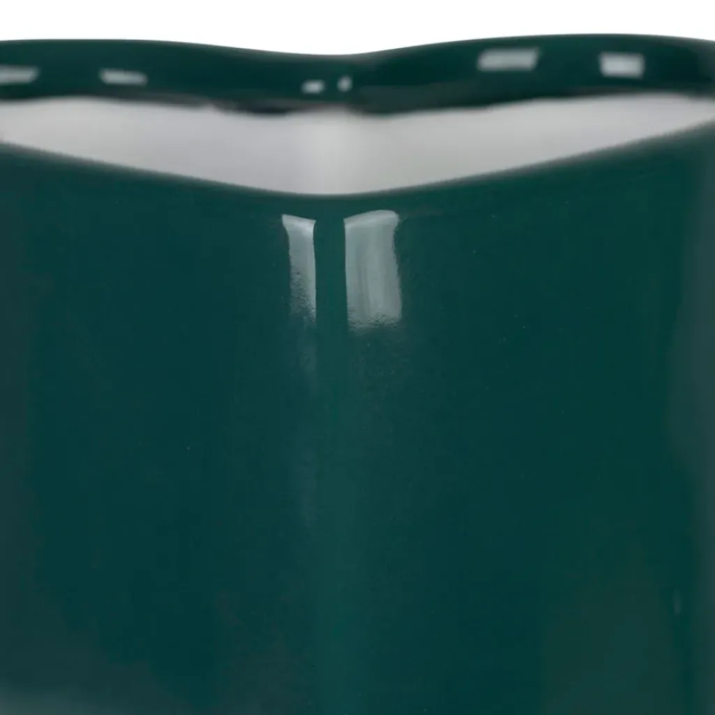 Fabrique de Styles Vase coeur en grès "Amore" émeraude h24cm - Funky* Vases Et Soliflores