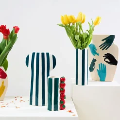 Fabrique de Styles Vase en porcelaine avec mains h31cm - Visage-Arty* Vases Et Soliflores