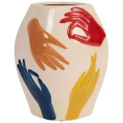 Fabrique de Styles Vase en porcelaine avec mains h22.5cm - Visage-Arty* Vases Et Soliflores