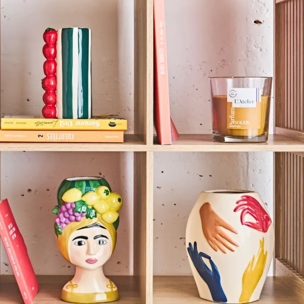 Fabrique de Styles Vase en porcelaine avec mains h22.5cm - Visage-Arty* Vases Et Soliflores