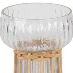 Fabrique de Styles Vase en verre et bambou h15cm - Vanier* Vases Et Soliflores