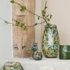 Fabrique de Styles Vase en verre émeraude et doré h31cm - Menorca* Vases Et Soliflores