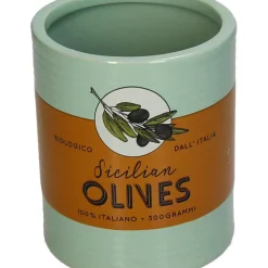 Fabrique de Styles Vase olives en faïence 11x11x13.3cm* Cache-pots Et Supports