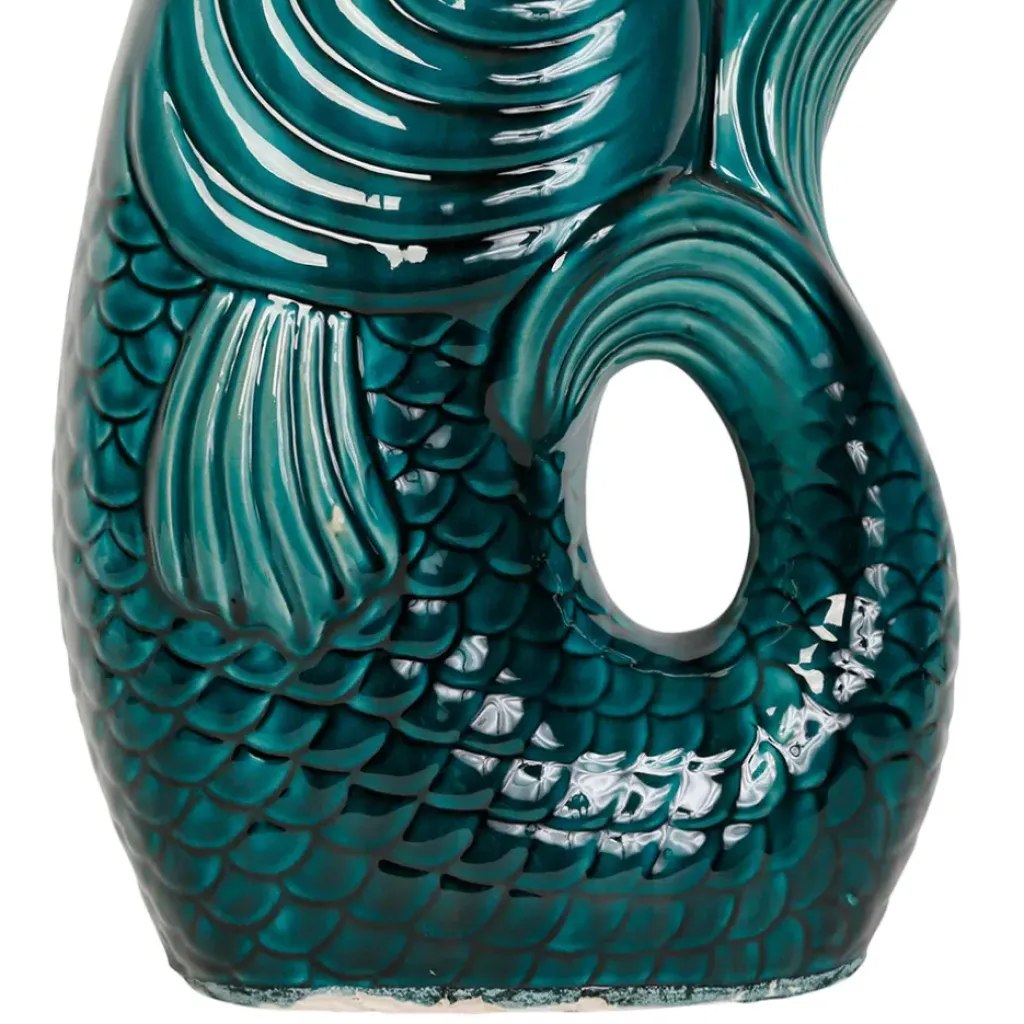 Fabrique de Styles Vase Poisson en gres vert h39cm* Vases Et Soliflores