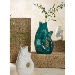 Fabrique de Styles Vase Poisson en gres vert h39cm* Vases Et Soliflores