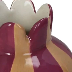 Fabrique de Styles Vase rayures grès violet 10x10x16cm* Vases Et Soliflores