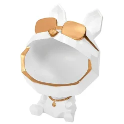 Fabrique de Styles Vide poche chien lunettes blanc* Petits Objets Déco