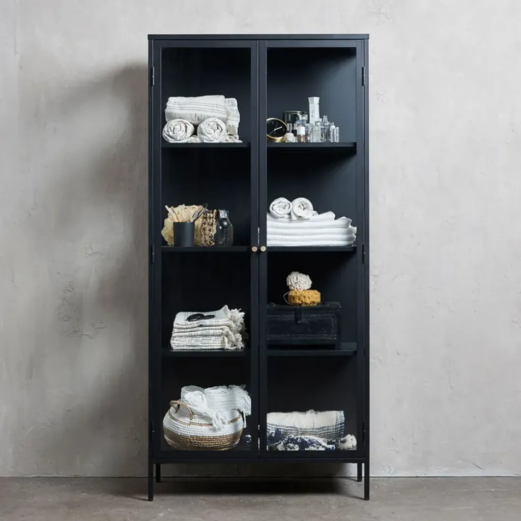 Fabrique de Styles Vitrine en métal 4 étagères h190cm - carmel* Buffets Et Vitrines